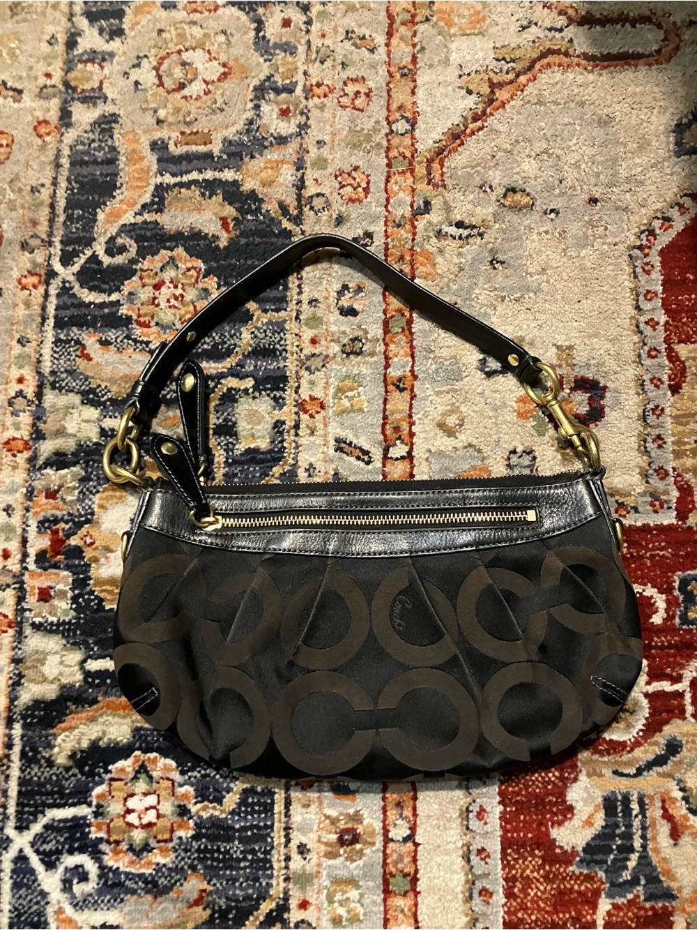 Coach 12950 Madison OP Art Brown Y2K Small Hobo Shoulder Bag Rare - Picture 3 of 9